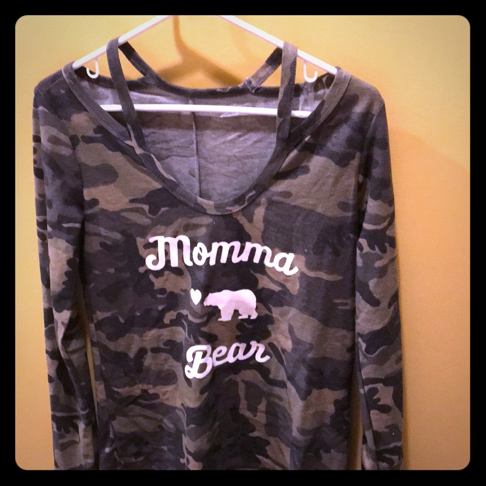 Momma Bear split neck shirt